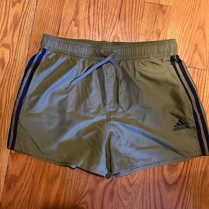 Green olive adidas dry fit running shorts